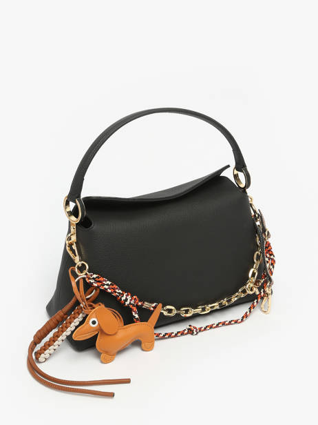 Dubbele Bag Charm Teckel Viamailbag Bruin long charm L ander zicht 1